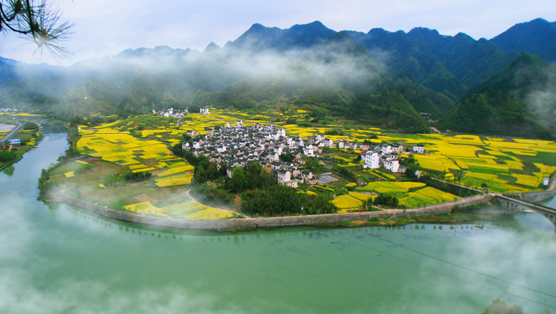 汪氏聚居地大庙汪村全景
